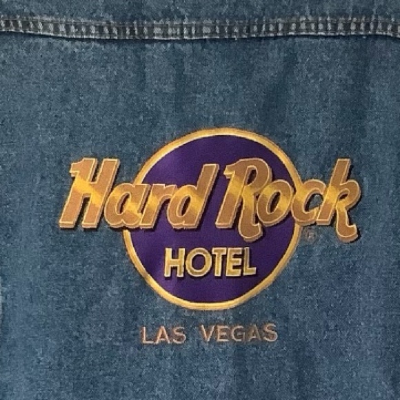 VINTAGE 90’S HARD ROCK HOTEL LAS VEGAS UNISEX DENIM JACKET - Picture 5 of 8